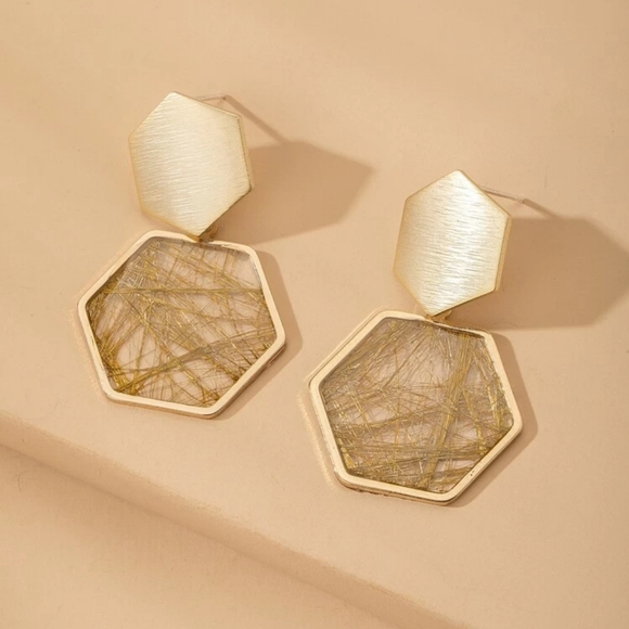 Gold Drop earrings - Picture 3 of 4